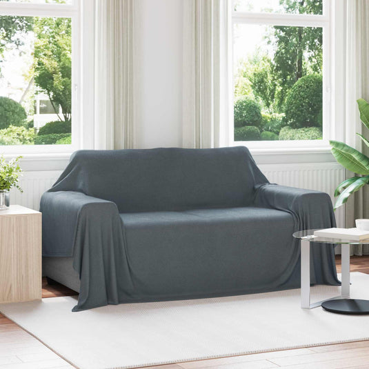 Vidaxl gooi deken donkergrijs 280 x 210 cm fleece