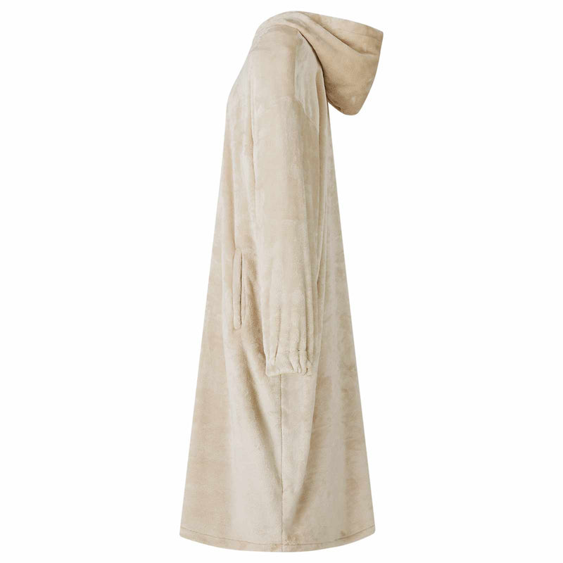Afbeelding laden in galerijviewer, Vidaxl deken hoodie beige s flanel
