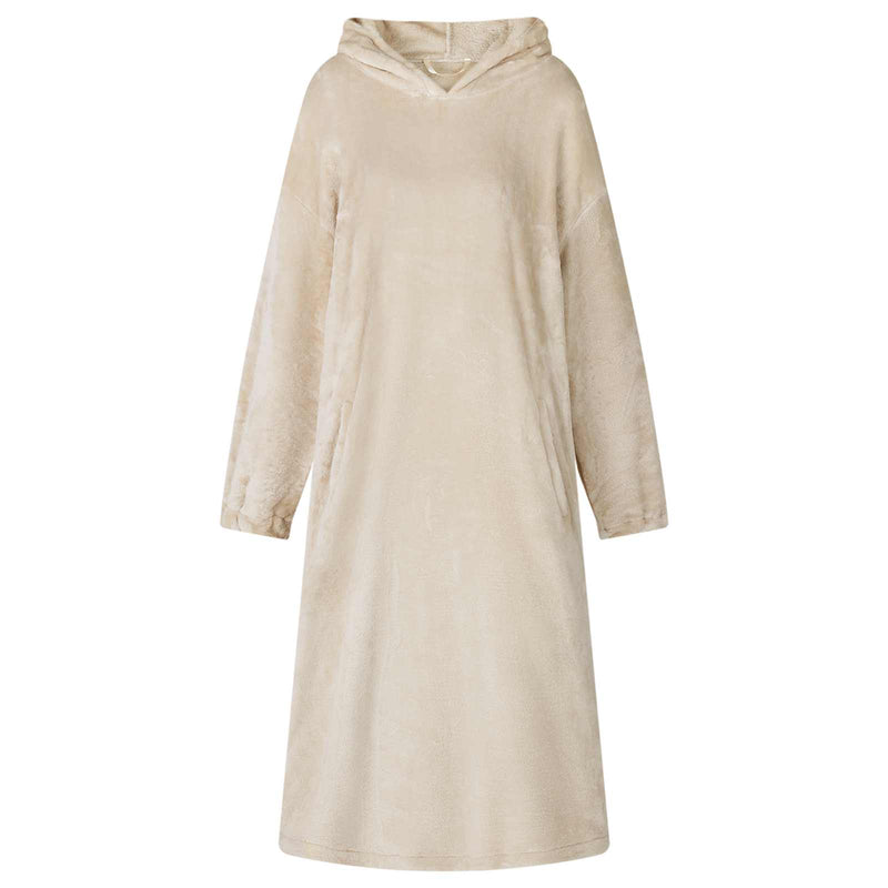 Afbeelding laden in galerijviewer, Vidaxl deken hoodie beige m flanel
