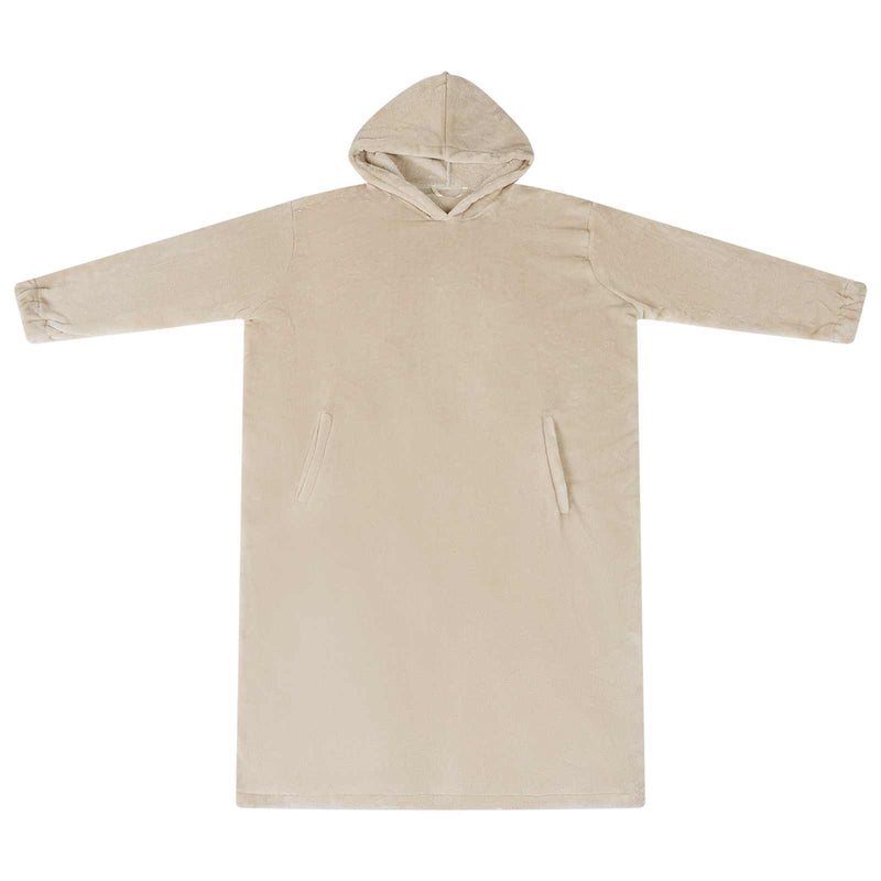 Afbeelding laden in galerijviewer, Vidaxl deken hoodie beige m flanel
