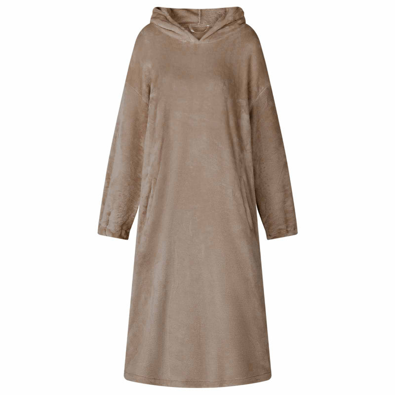 Afbeelding laden in galerijviewer, Vidaxl deken hoodie kameel l flanel
