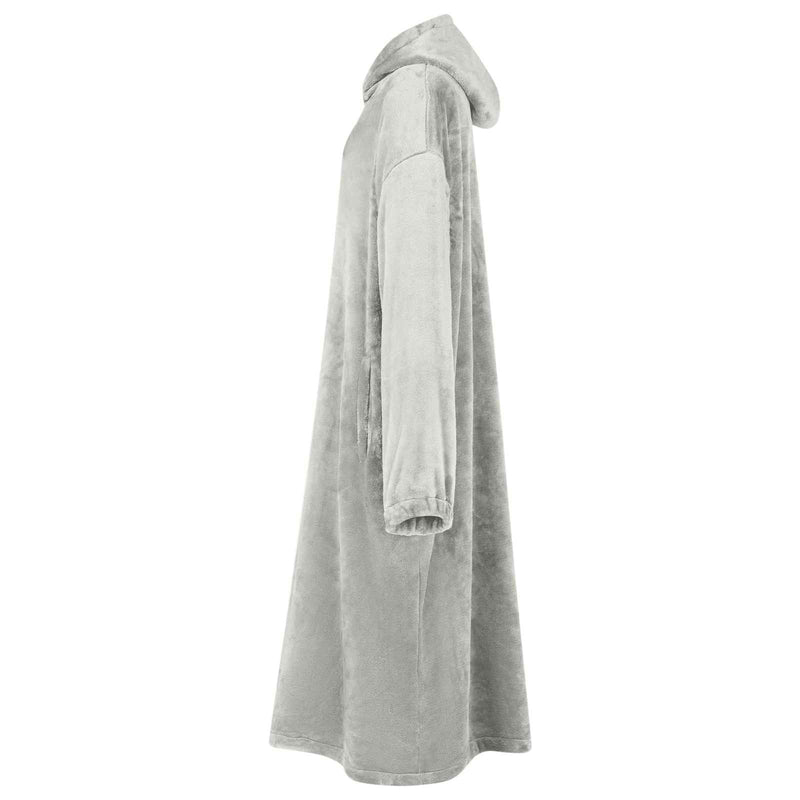 Afbeelding laden in galerijviewer, Vidaxl deken hoodie grijs s flanel
