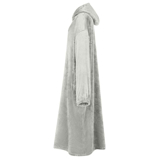 Vidaxl deken hoodie grijs s flanel