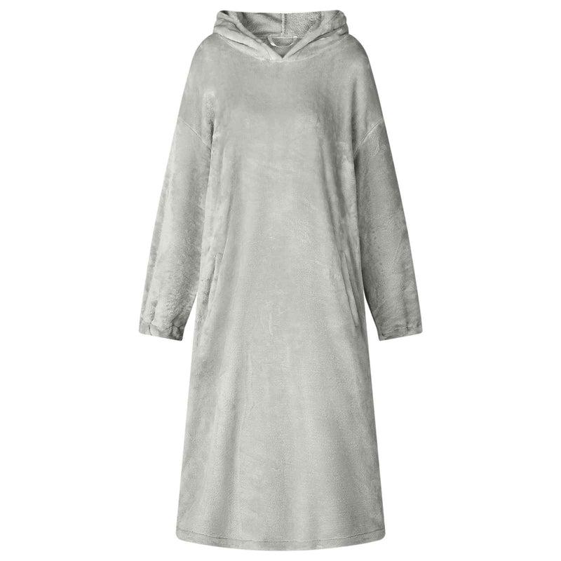Afbeelding laden in galerijviewer, Vidaxl deken hoodie grijs m flanel
