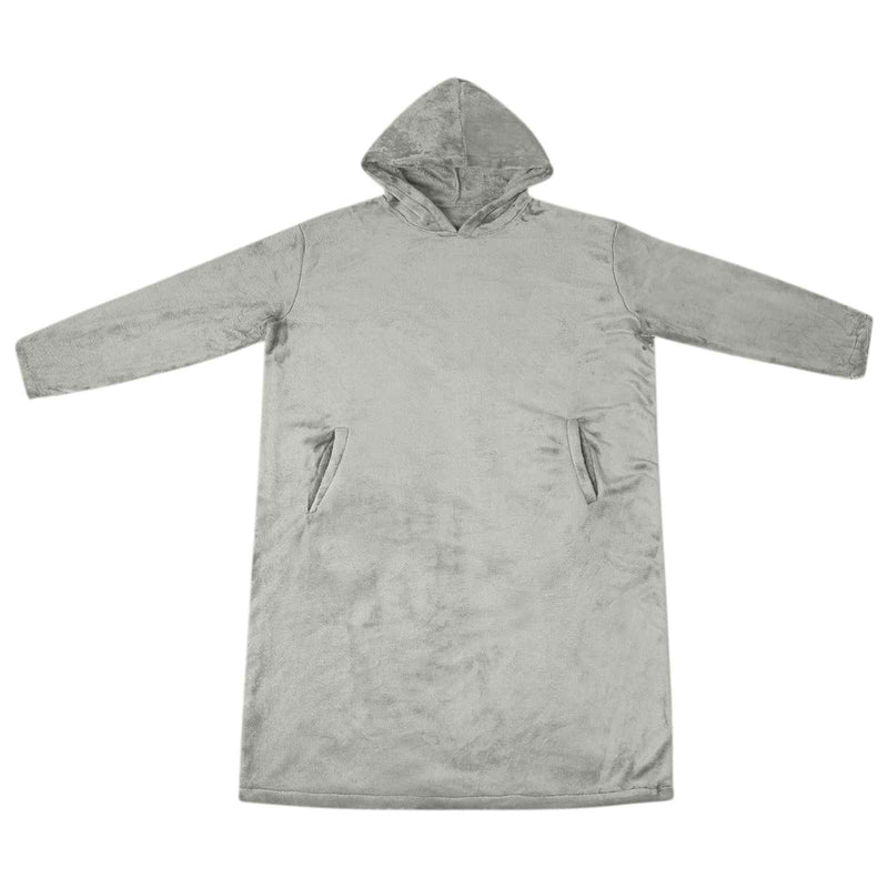Afbeelding laden in galerijviewer, Vidaxl deken hoodie grijs m flanel
