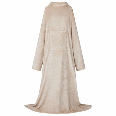 Vidaxl deken hoodie beige f flanel