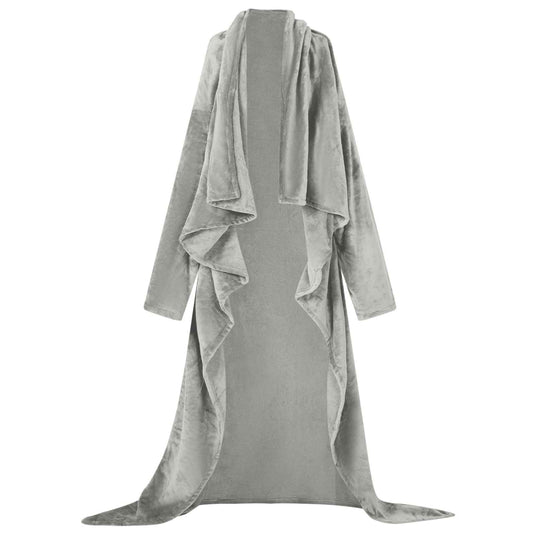 Vidaxl deken hoodie grijs f flanel