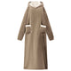 Vidaxl deken hoodie kameel l fleece en flanel