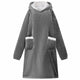 Vidaxl deken hoodie donkergrijs l fleece en flanel