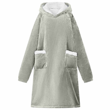 Vidaxl deken hoodie grijs l fleece en flanel