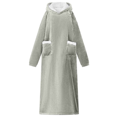 Vidaxl deken hoodie grijs l fleece en flanel