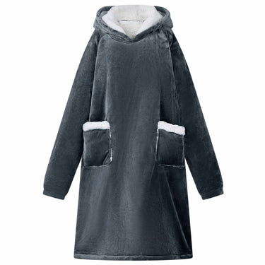 Vidaxl deken hoodie marineblauw m fleece en flanel