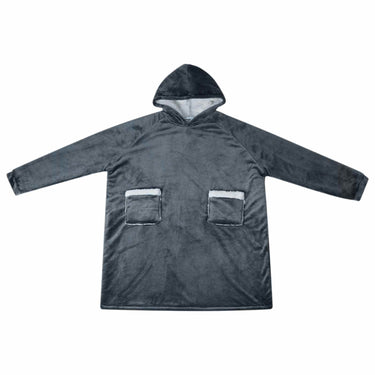 Vidaxl deken hoodie marineblauw m fleece en flanel