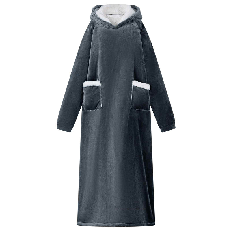 Afbeelding laden in galerijviewer, Vidaxl deken hoodie marineblauw m fleece en flanel
