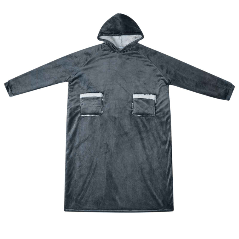 Afbeelding laden in galerijviewer, Vidaxl deken hoodie marineblauw m fleece en flanel
