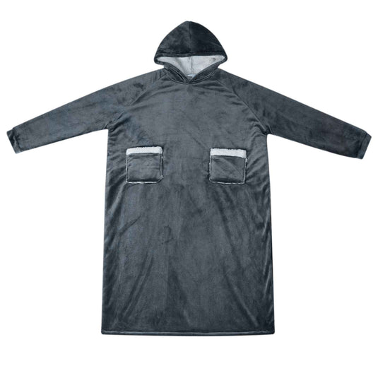Vidaxl deken hoodie marineblauw m fleece en flanel