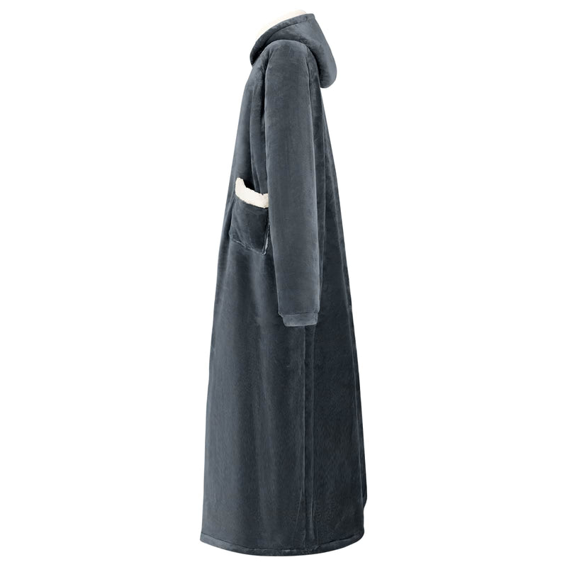 Afbeelding laden in galerijviewer, Vidaxl deken hoodie marineblauw m fleece en flanel
