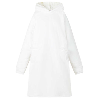 Vidaxl deken hoodie wit m fleece en flanel