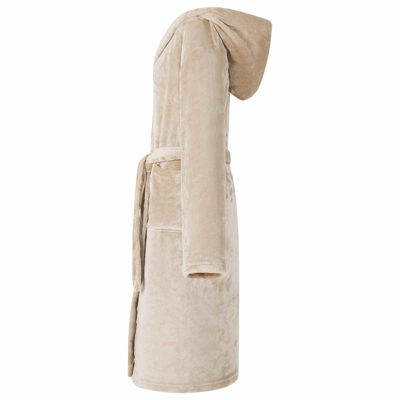 Afbeelding laden in galerijviewer, Vidaxl badjas hoodie beige s flanel
