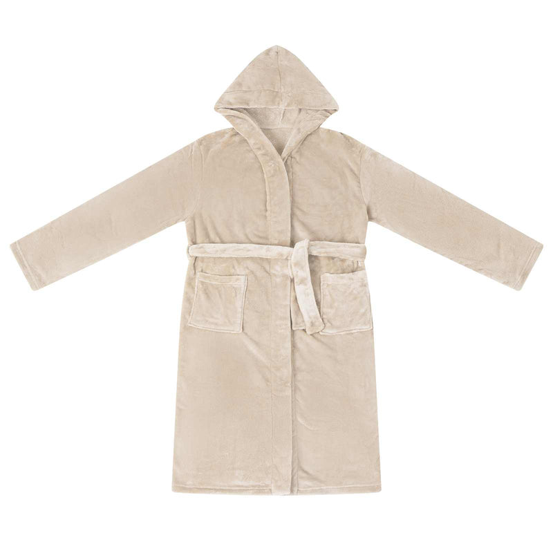 Afbeelding laden in galerijviewer, Vidaxl badjas hoodie beige xxl flanel
