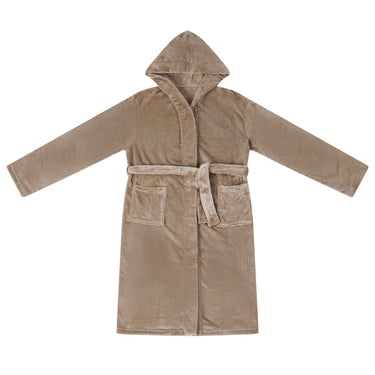 Vidaxl badjas hoodie kameel s flanel