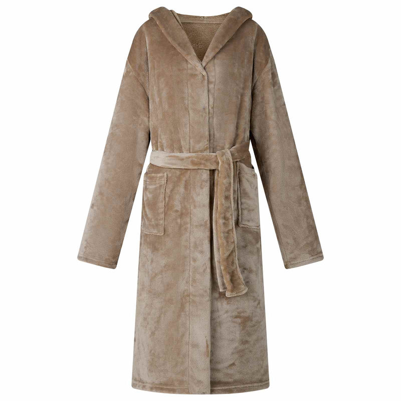 Afbeelding laden in galerijviewer, Vidaxl badjas hoodie kameel m flanel

