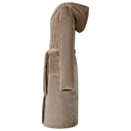 Vidaxl badjas hoodie kameel l flanel