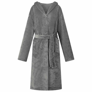 Vidaxl badjas hoodie donkergrijs m flanel