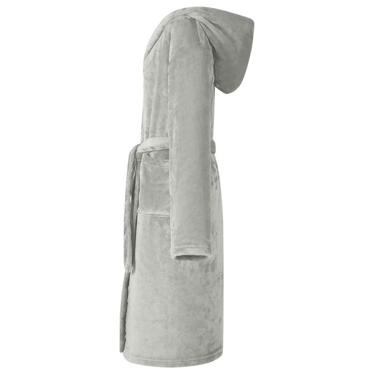 Vidaxl badjas hoodie grijs xl flanel