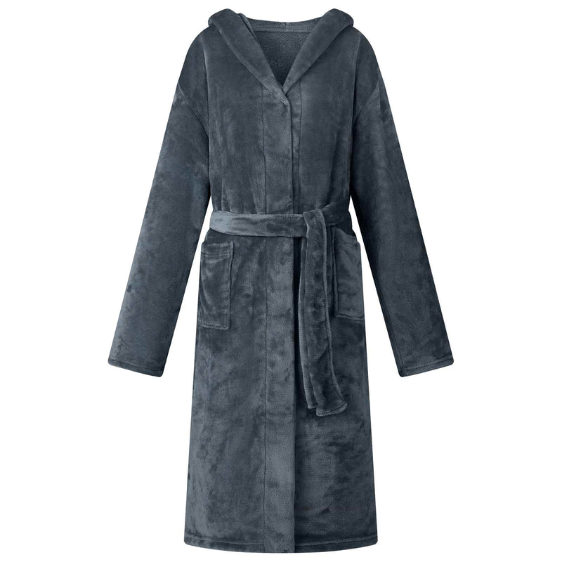 Afbeelding laden in galerijviewer, Vidaxl badjas hoodie marineblauw xxxl flanel
