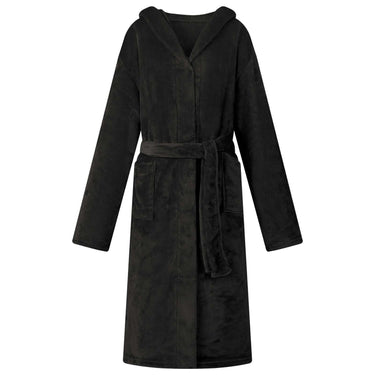 Vidaxl badjas hoodie zwart s flanel