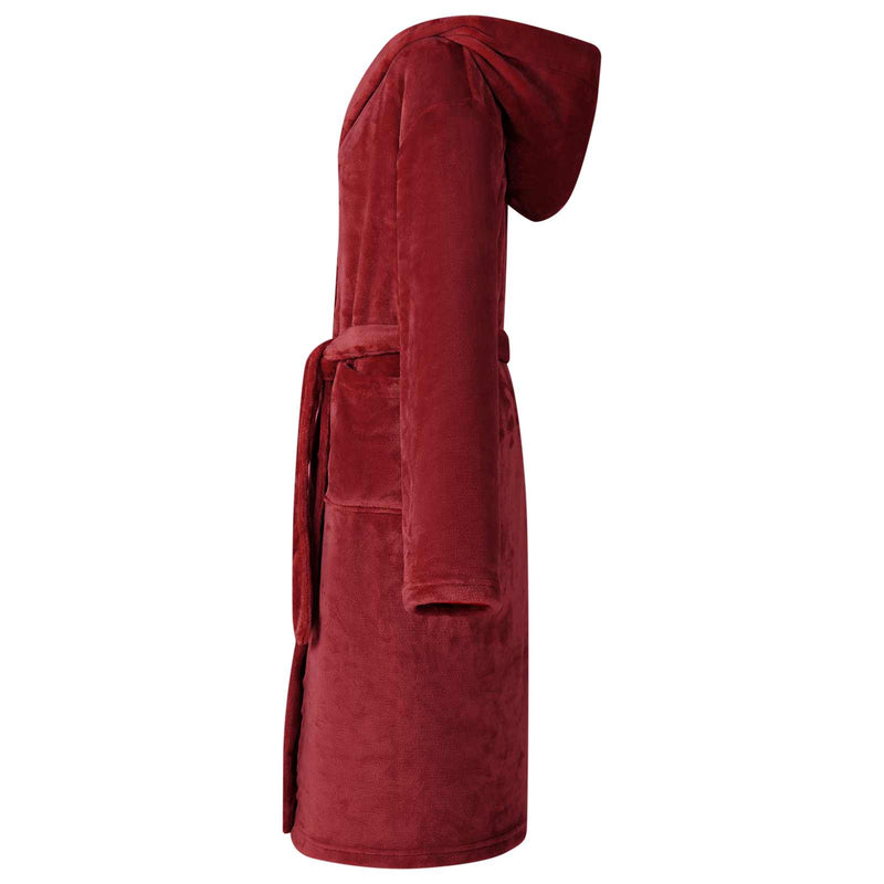 Afbeelding laden in galerijviewer, Vidaxl badjas hoodie bordeaux rood l flanel
