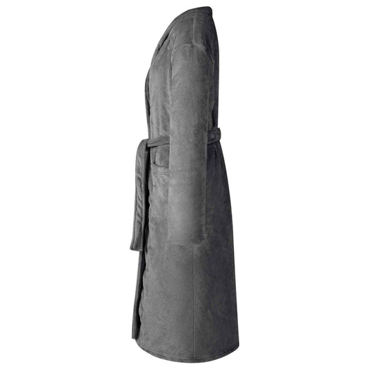 Vidaxl badjas zonder kap donkergrijs s flanel