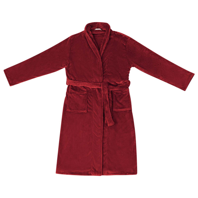 Afbeelding laden in galerijviewer, Vidaxl badjas zonder kap bordeaux rood s flanel
