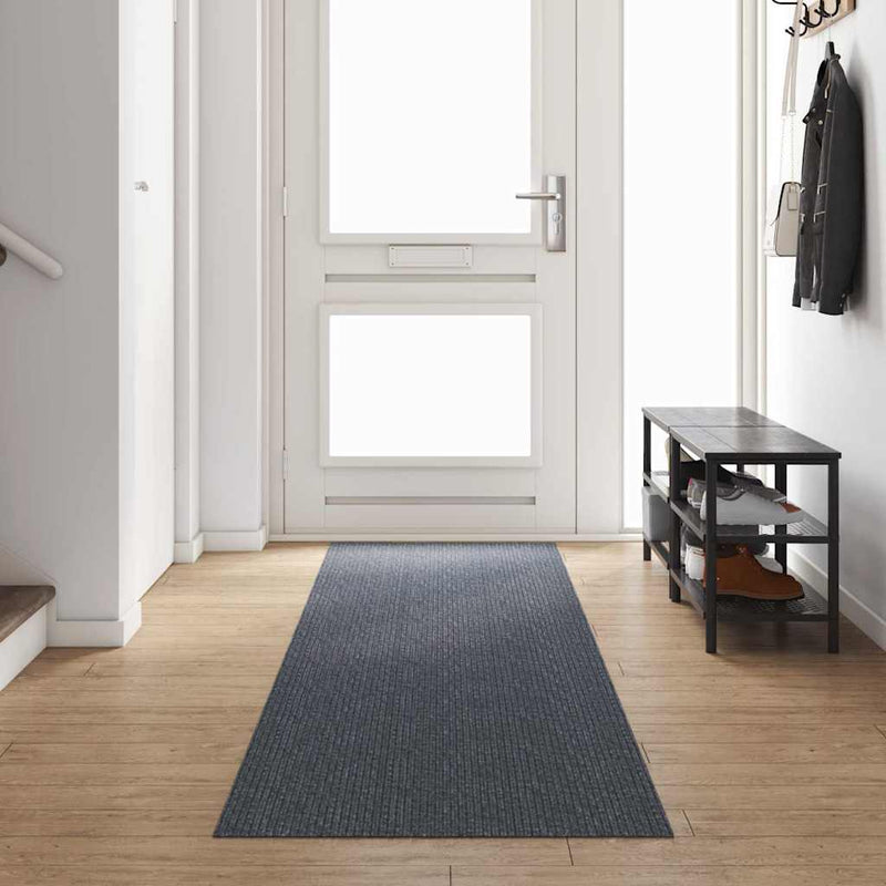 Afbeelding laden in galerijviewer, Vidaxl tapijt loper grijs 80 x 400 cm stof
