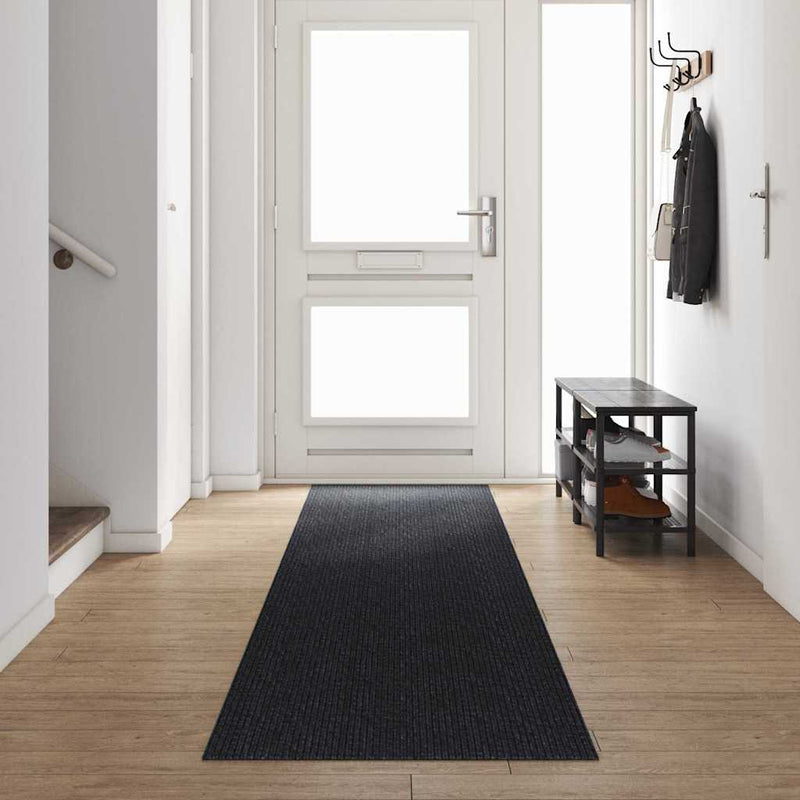 Afbeelding laden in galerijviewer, Vidaxl tapijt loper antraciet 80 x 500 cm stof
