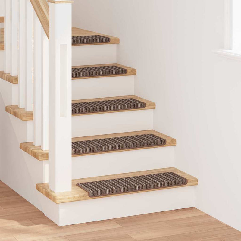 Afbeelding laden in galerijviewer, Vidaxl zelfklevende trapmatten 15 st 65 x 21 x 4 cm non-slip bruin
