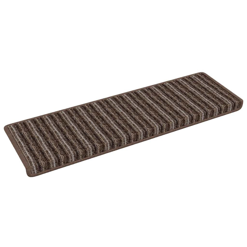 Afbeelding laden in galerijviewer, Vidaxl zelfklevende trapmatten 15 st 65 x 21 x 4 cm non-slip bruin
