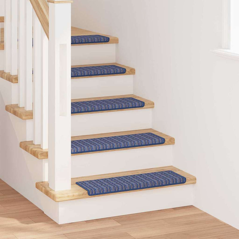 Afbeelding laden in galerijviewer, Vidaxl zelfklevende trapmatten 15 st 65 x 21 x 4 cm non-slip blauw
