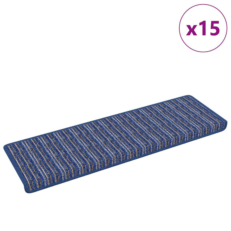 Afbeelding laden in galerijviewer, Vidaxl zelfklevende trapmatten 15 st 65 x 21 x 4 cm non-slip blauw
