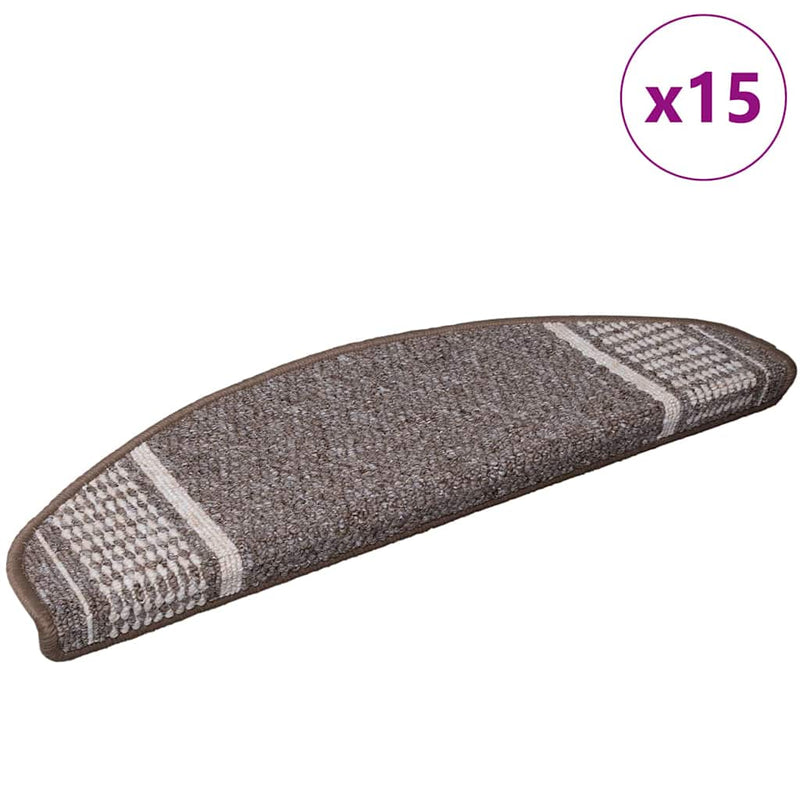 Afbeelding laden in galerijviewer, Vidaxl zelfklevende trapmatten 15 st 65 x 21 x 4 cm non-slip bruin
