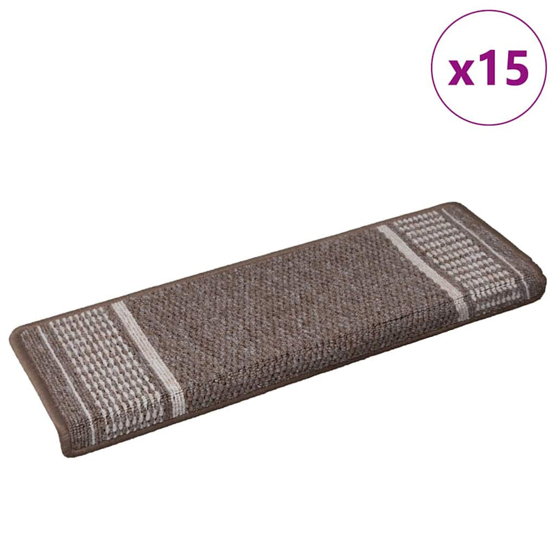 Afbeelding laden in galerijviewer, Vidaxl zelfklevende trapmatten 15 pcs bruin 65 x 21 x 4 cm

