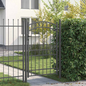 Vidaxl hekpoort emmen 200 x 100 cm poedergecoat staal grijs