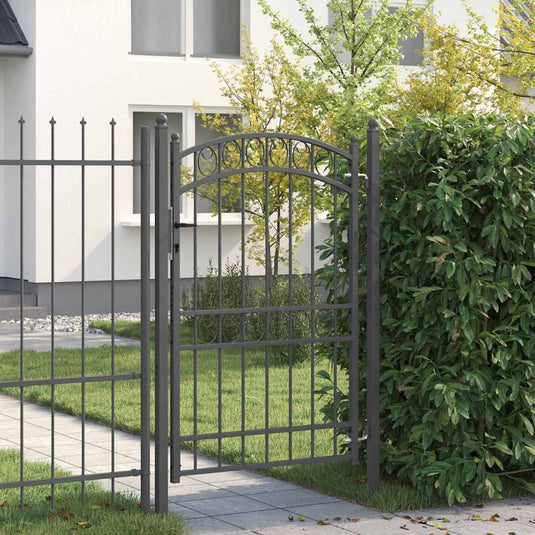 Vidaxl hekpoort emmen 200 x 100 cm poedergecoat staal grijs
