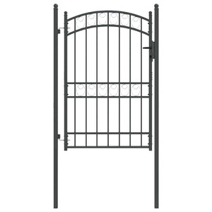Vidaxl hekpoort emmen 200 x 100 cm poedergecoat staal grijs