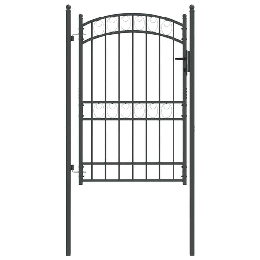 Vidaxl hekpoort emmen 200 x 100 cm poedergecoat staal grijs