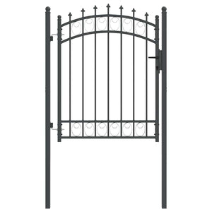 Vidaxl hekdeur met spijkers emmen 150 x 100 cm grijs vergrendelbaar