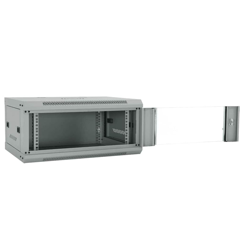 Afbeelding laden in galerijviewer, Vidaxl netwerk kabinet met opslag grijs 60 x 35 x 28 cm staal
