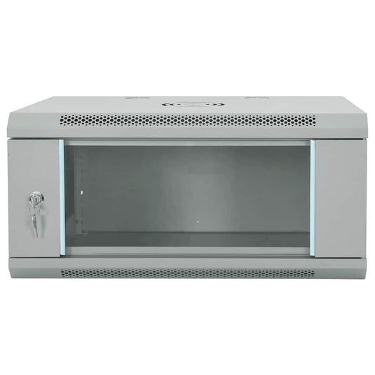 Vidaxl netwerk kabinet met opslag grijs 60 x 35 x 28 cm staal