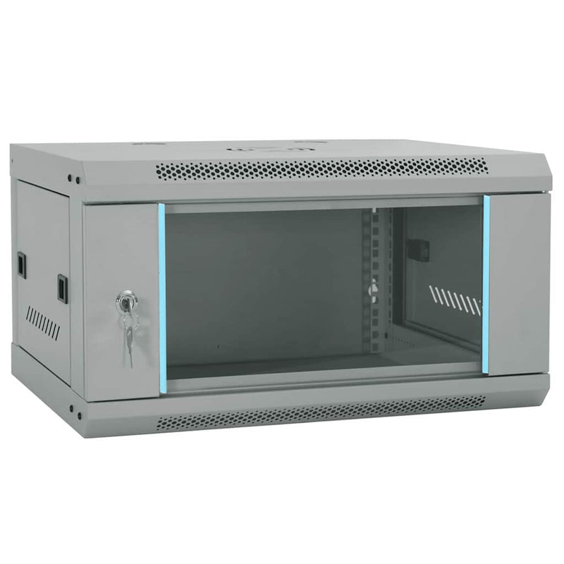 Afbeelding laden in galerijviewer, Vidaxl netwerk kabinet met opslag grijs 60 x 45 x 35 cm staal
